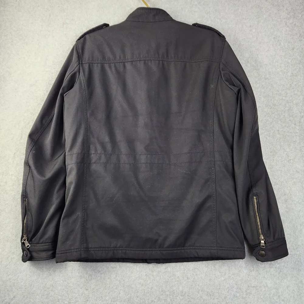 Banana Republic Men's Size Small Black Zip Up & Button Moto Style Jacket